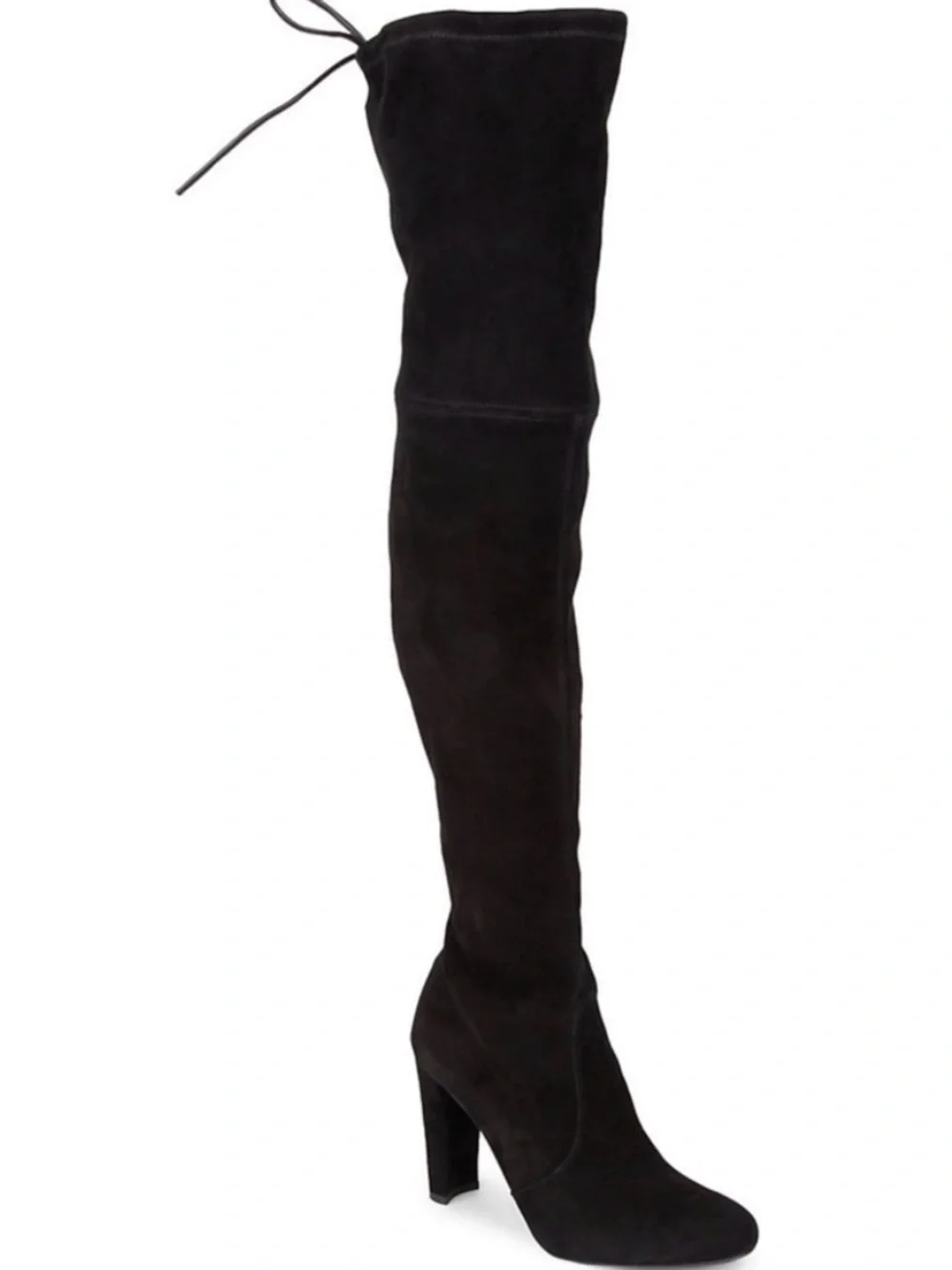 Stuart Weitzman Black Suede Over-the-Knee Heeled Highland Boots 9.5